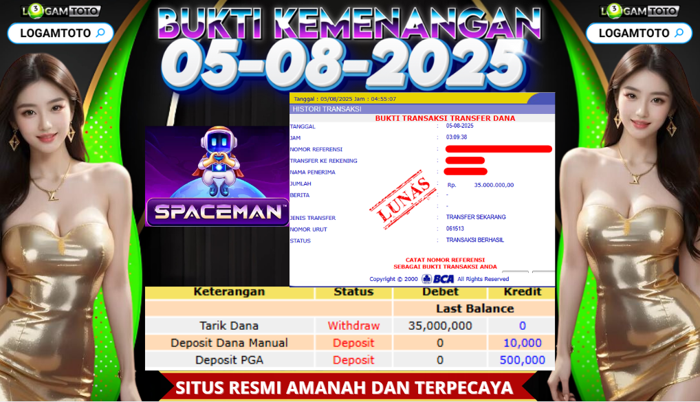 SELAMAT KEPADA MEMBER SETIA LOGAMTOTO BERHASIL JACKPOT DI PERMAINAN LIVE GAME SPACEMAN